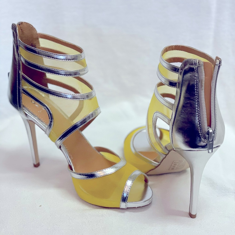 COPY - Yellow/Silver strapy, high heels, Veena by…
